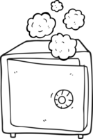 hand drawn black and white cartoon safe png