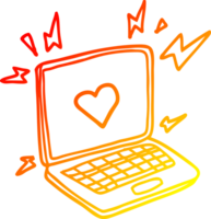 warm gradient line drawing of a internet dating cartoon png