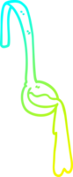 cold gradient line drawing of a cartoon ladle of food png