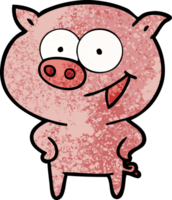 dessin animé joyeux cochon png