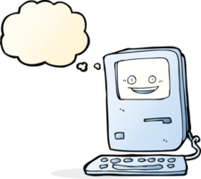 cartoon old computer with thought bubble png