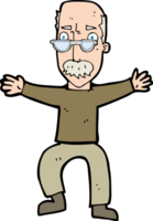 anciano de dibujos animados agitando los brazos png