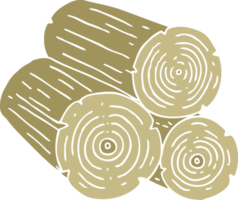 flat color illustration of logs png