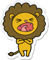 klistermärke av ett tecknat lejon png