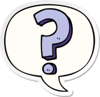 cartoon question mark with speech bubble sticker png