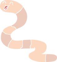 flat color style cartoon worm png