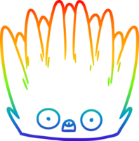 rainbow gradient line drawing of a cartoon sea anemone png
