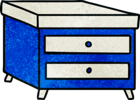 hand drawn textured cartoon doodle of a bedside table png