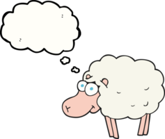 funny  hand drawn thought bubble cartoon sheep png