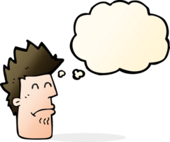 cartoon man feeling sick with thought bubble png