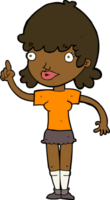 cartoon vrouw met idee png