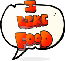 hand drawn speech bubble cartoon i like food symbol png