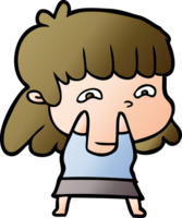 cartoon worried woman png