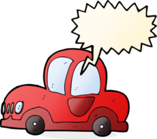 Cartoon-Auto mit Sprechblase png