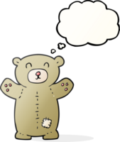 hand drawn thought bubble cartoon teddy bear png