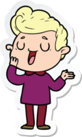 sticker of a happy cartoon man png