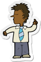 sticker of a cartoon man making his point png