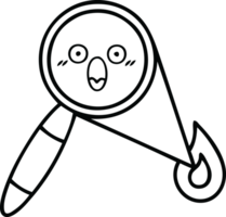 line drawing cartoon of a magnifying glass png