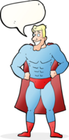 Cartoon-Superheld mit Sprechblase png