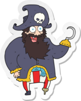 autocollant d'un capitaine pirate de dessin animé png