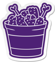 cartoon sticker bucket of fried chicken png