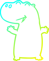 verkoudheid helling lijn tekening van een tekenfilm nijlpaard png