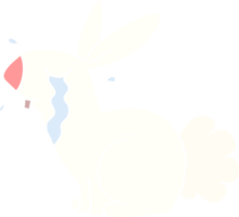 flat color style cartoon bunny rabbit crying png