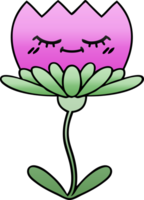 lutning skuggad tecknad serie av en blomma png