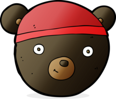 cartoon black bear face png