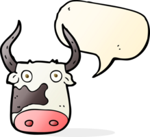 vache de dessin animé avec bulle de dialogue png