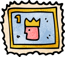 cartoon doodle stamp with royal face png