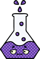 comic book style cartoon of a science beaker png