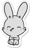 sticker of a curious bunny cartoon png