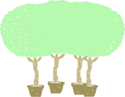 piatto colore illustrazione di alberi png