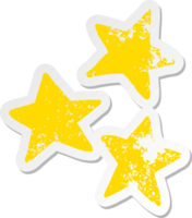 distressed sticker of a cartoon stars png