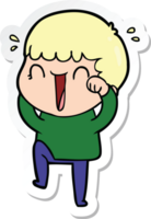 sticker of a laughing cartoon man png