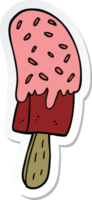 sticker of a cartoon ice cream lolly png