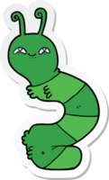 sticker of a cartoon happy caterpillar png