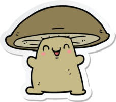 sticker of a cartoon mushroom character png