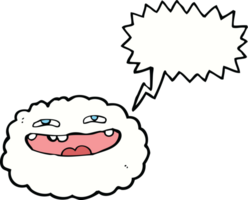 happy cartoon cloud with speech bubble png