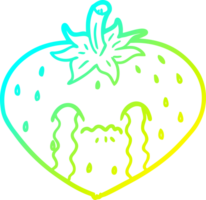 cold gradient line drawing of a cartoon strawberry png