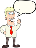 hand drawn comic book speech bubble cartoon businessman png