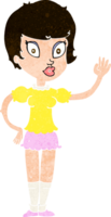 menina bonita dos desenhos animados acenando png