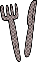 cartoon doodle knife and fork png