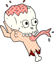 tecknad serie halloween skalle i zombie hand png