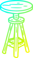 cold gradient line drawing of a adjustable artist stool png