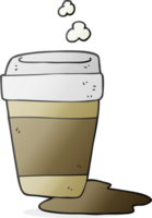 Hand gezeichnet Karikatur Kaffee Tasse png
