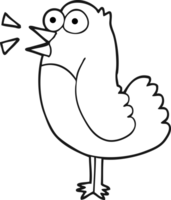 mano dibujado negro y blanco dibujos animados pájaro png