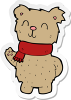 klistermärke av en tecknad viftande nallebjörn png