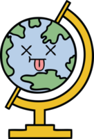 cute cartoon of a globe of the world png